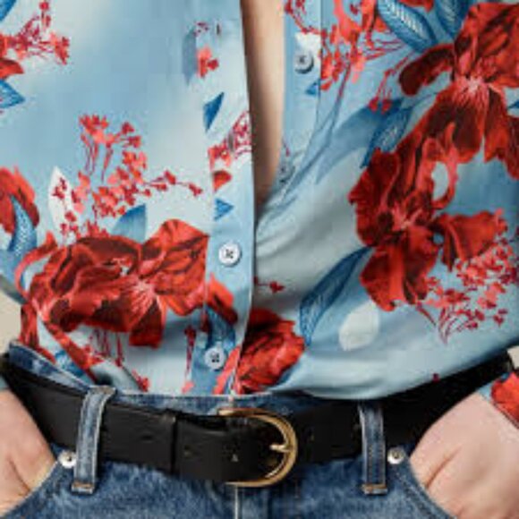 J. Crew Drapey button-up shirt in floral viscose twill XS NWT - Picture 3 of 3